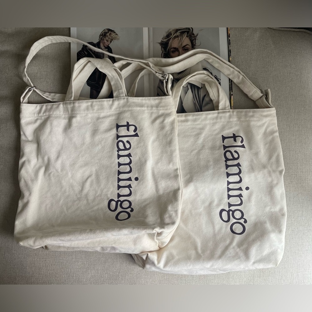 Baggu Canvas Duck Bag Flamingo Edition In Ivory/Cream